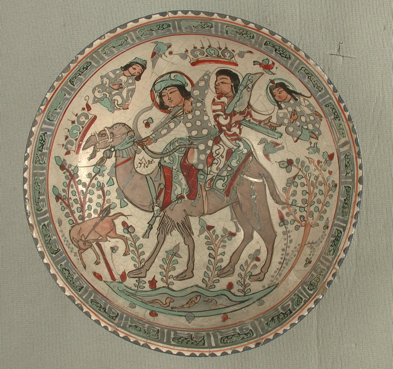 Tigela com uma cena de caça do conto de Bahram Gur e Azadeh de School Sasanian
