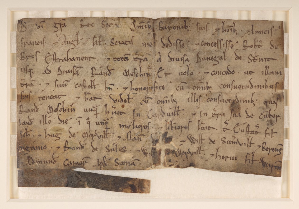 Concessão de David I, rei da Escócia (d. 1153), a Robert de Brus, concedendo-lhe Annandale de School Scottish