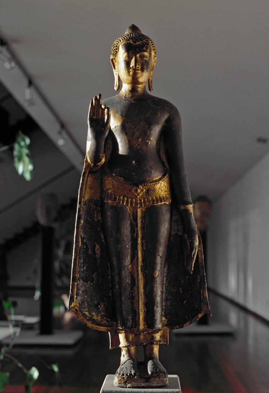 estilo Lopburi: abhyamudra buddha (escultura de School Siamese
