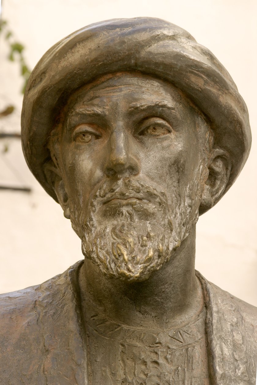 Cabeça de Moisés Maimonides (1135-1204) (bronze) (detalhe de 237390) de School Spanish
