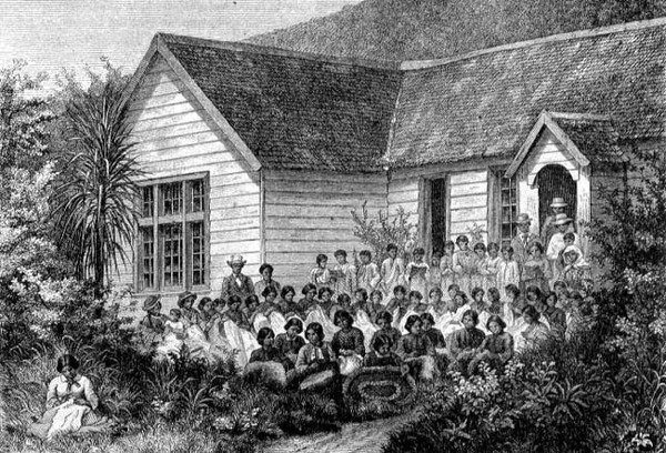 Mission School for Maoris, ilustração de 