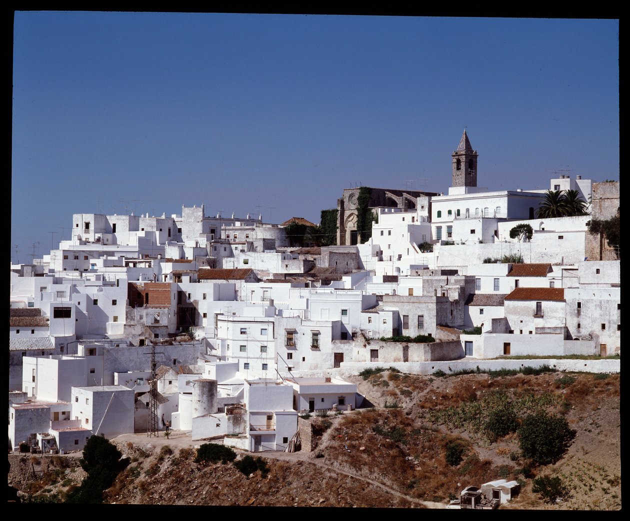 Vista sobre Vejer de la Frontera, Andaluzia Espanha de School Spanish