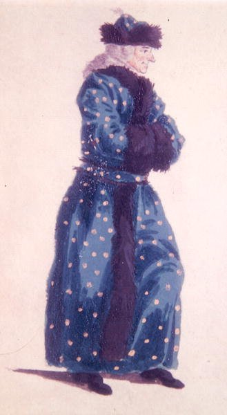 Retrato miniatura de Voltaire (1694-1778) em velho c.1770-80 (aguarela sobre papel) de School Swiss