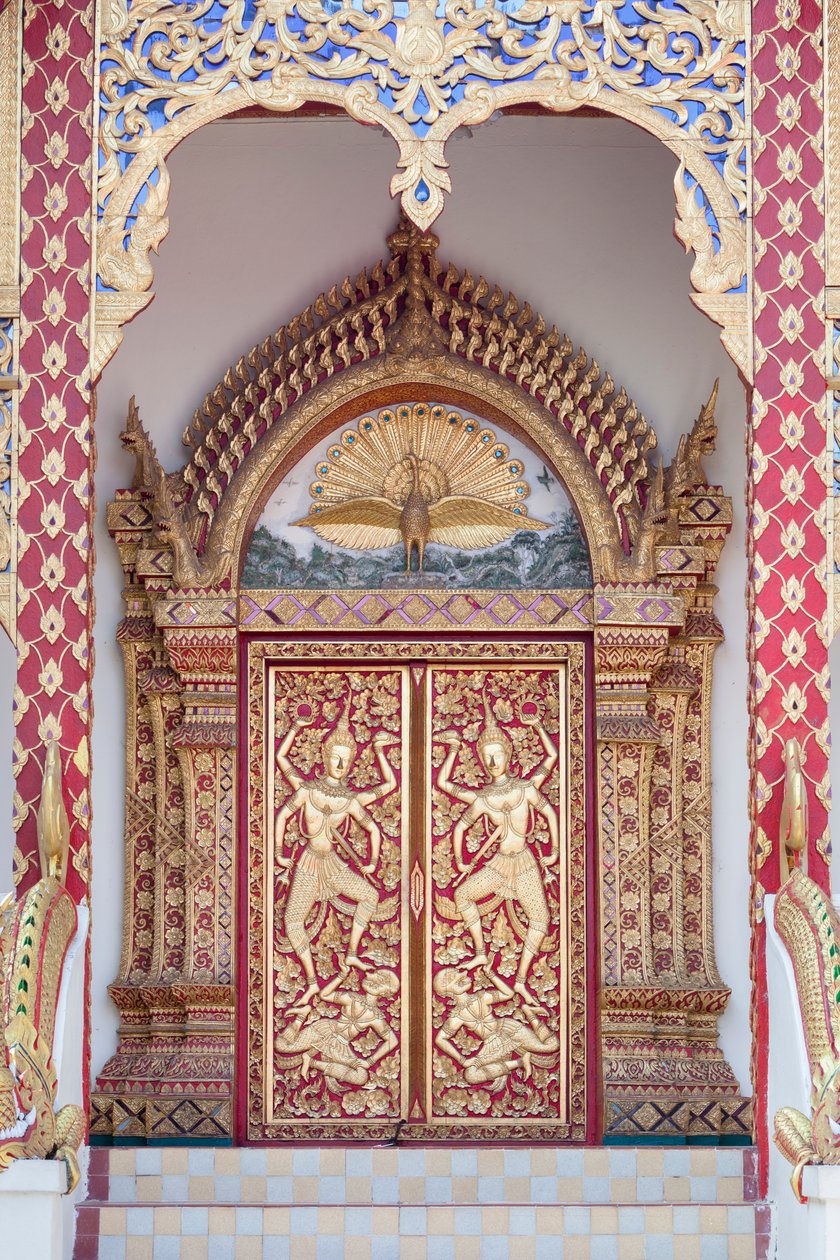 Porta do templo, Wat Phrathat Doi Suthep de School Thai