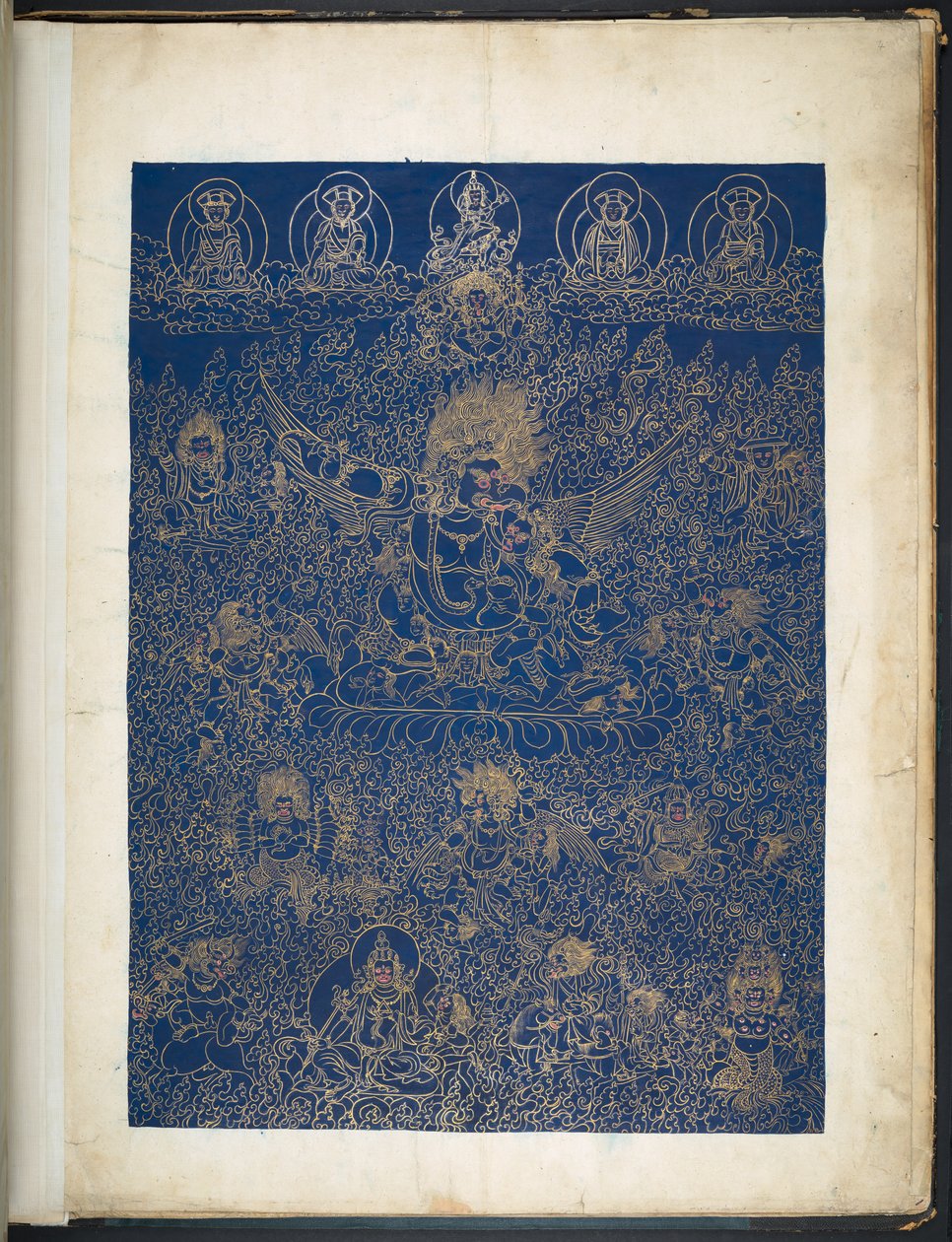 Acrescentar. Ou. 3050 Um dos 12 desenhos representando divindades tibetanas por um artista tibetano, provavelmente em Lhasa, c.1800 (gouache sobre papel) de School Tibetan