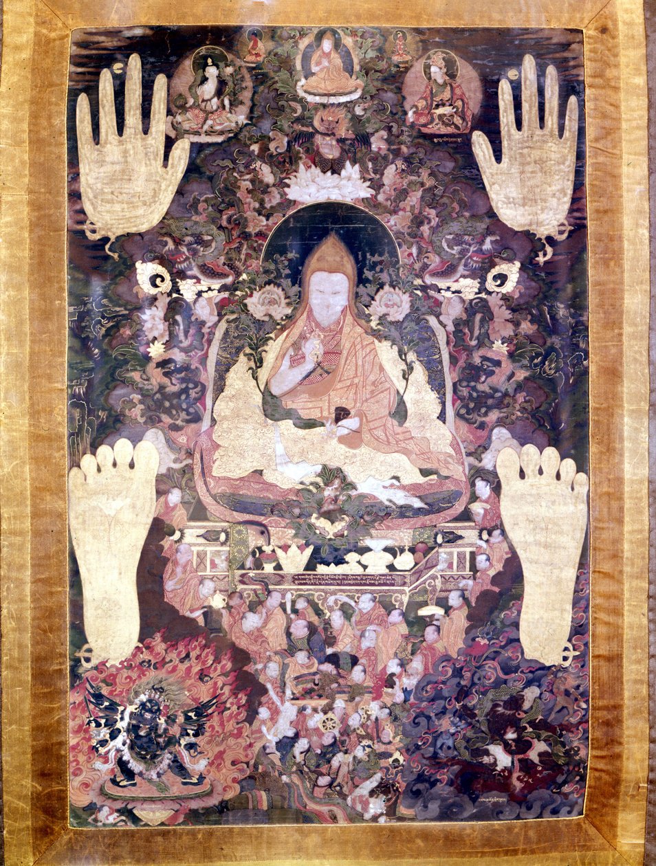 Blo Bzang Rgya ktso, o quinto Dalai Lama, o mais ilustre e importante da história. Tibetan Thai-ka, Museu Guimet, Paris de School Tibetan