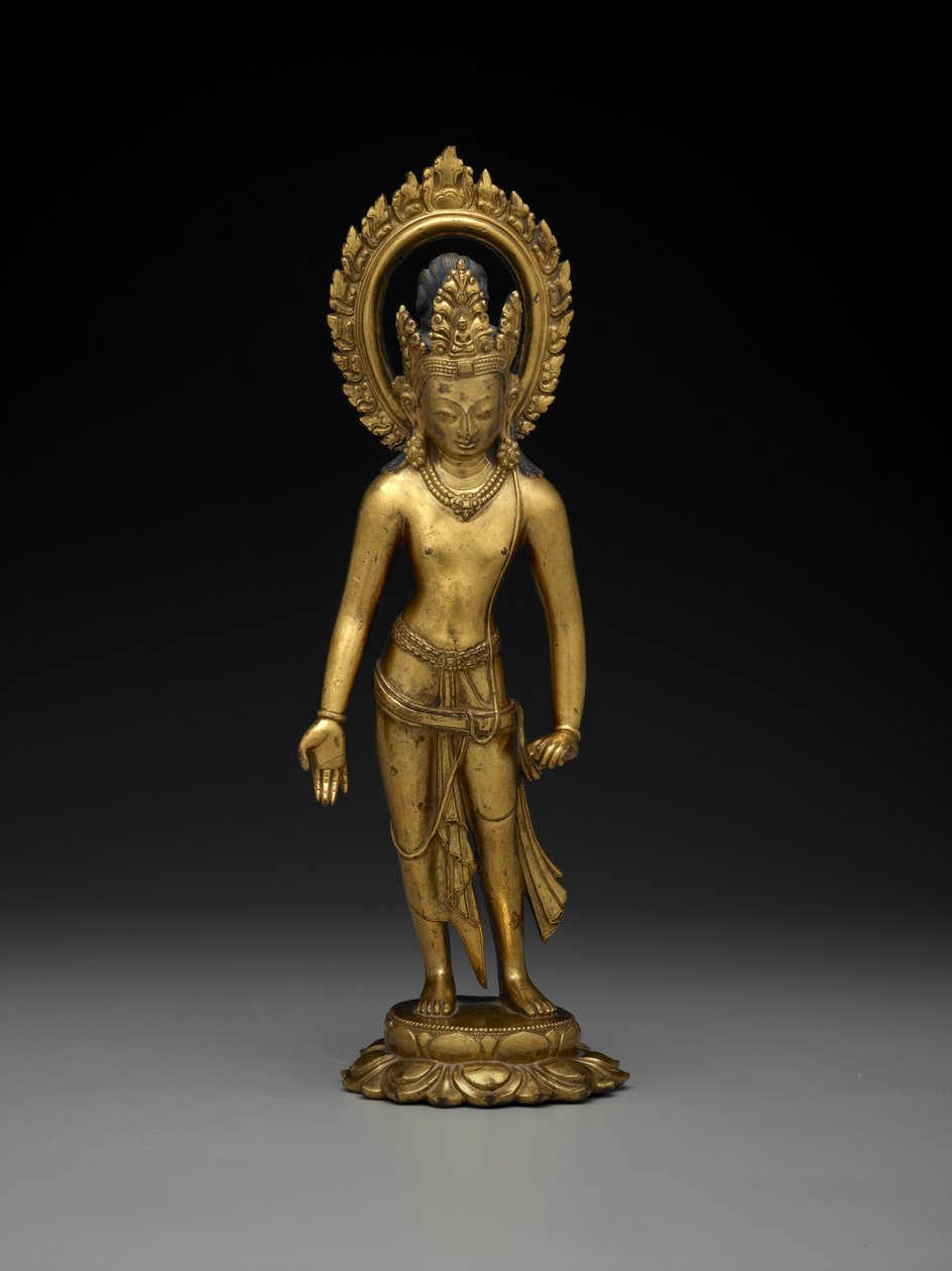 Padmapani, século VIII ou IX (bronze dourado) de School Tibetan
