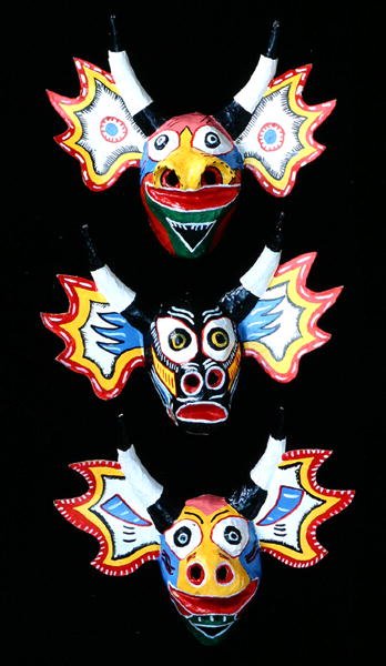 Máscaras de Carnaval, Venezuela (madeira pintada) de School Venezuelan