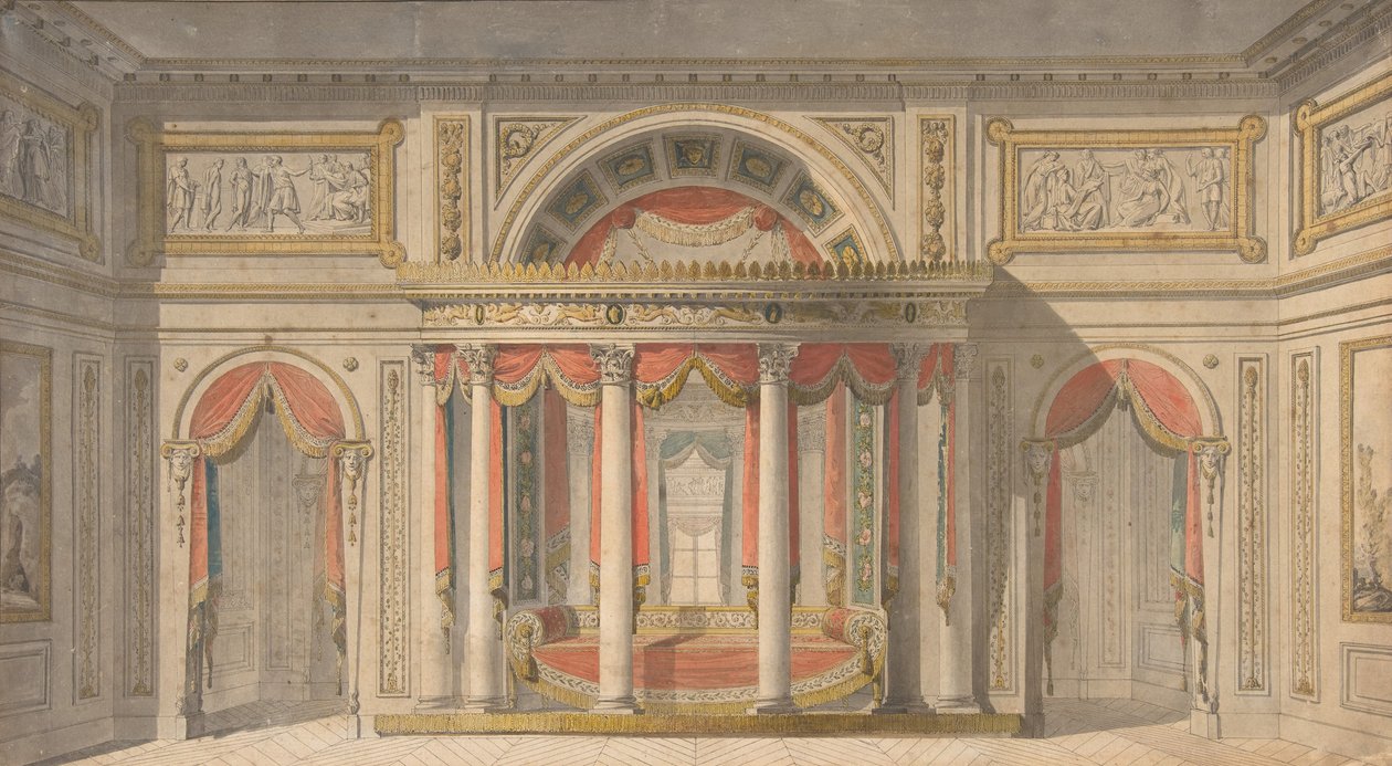 Projeto para um quarto, 1785-1838. de School of Charles Percier
