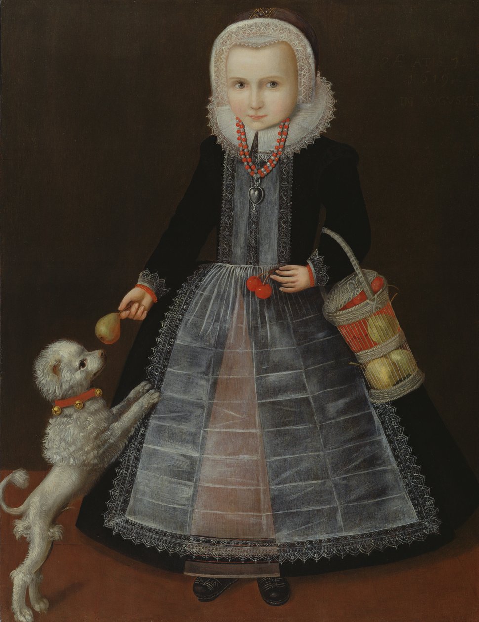 Retrato de uma menina, c.1610 de School of Friesland