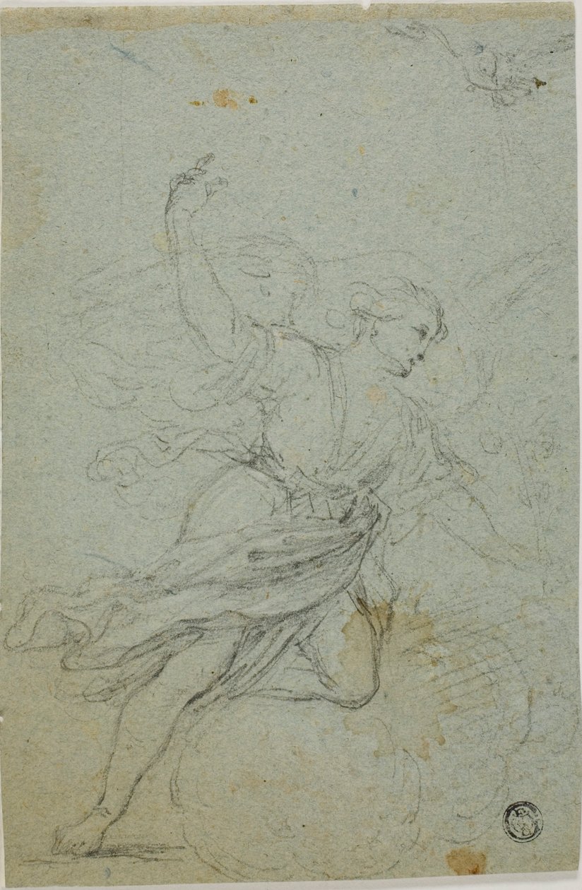 Anjo Anunciador (anverso); Sansão e o Leão (verso) de School of Guido Reni