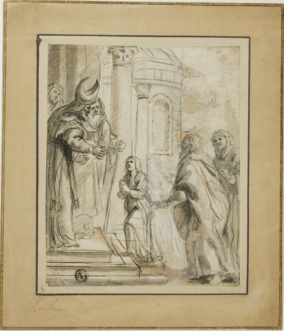 Apresentação da Virgem de School of Peter Paul Rubens