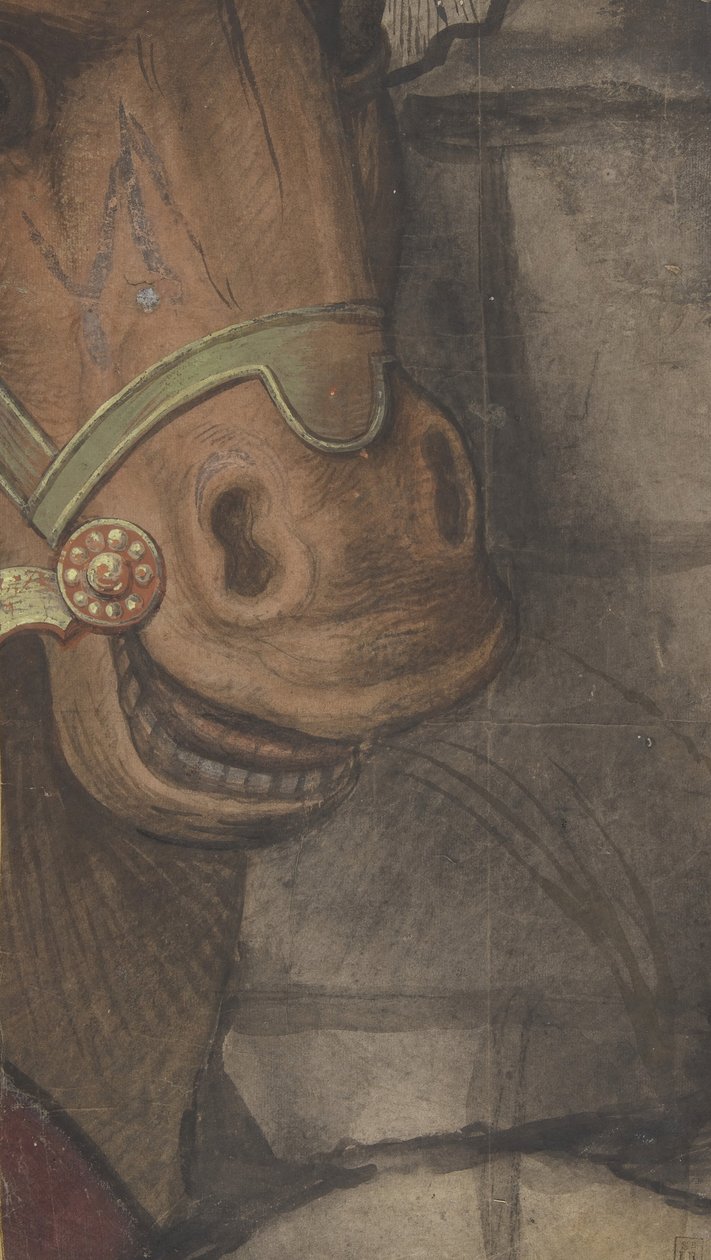 Cabeça de cavalo, 1500-1550. de School of Raphael.