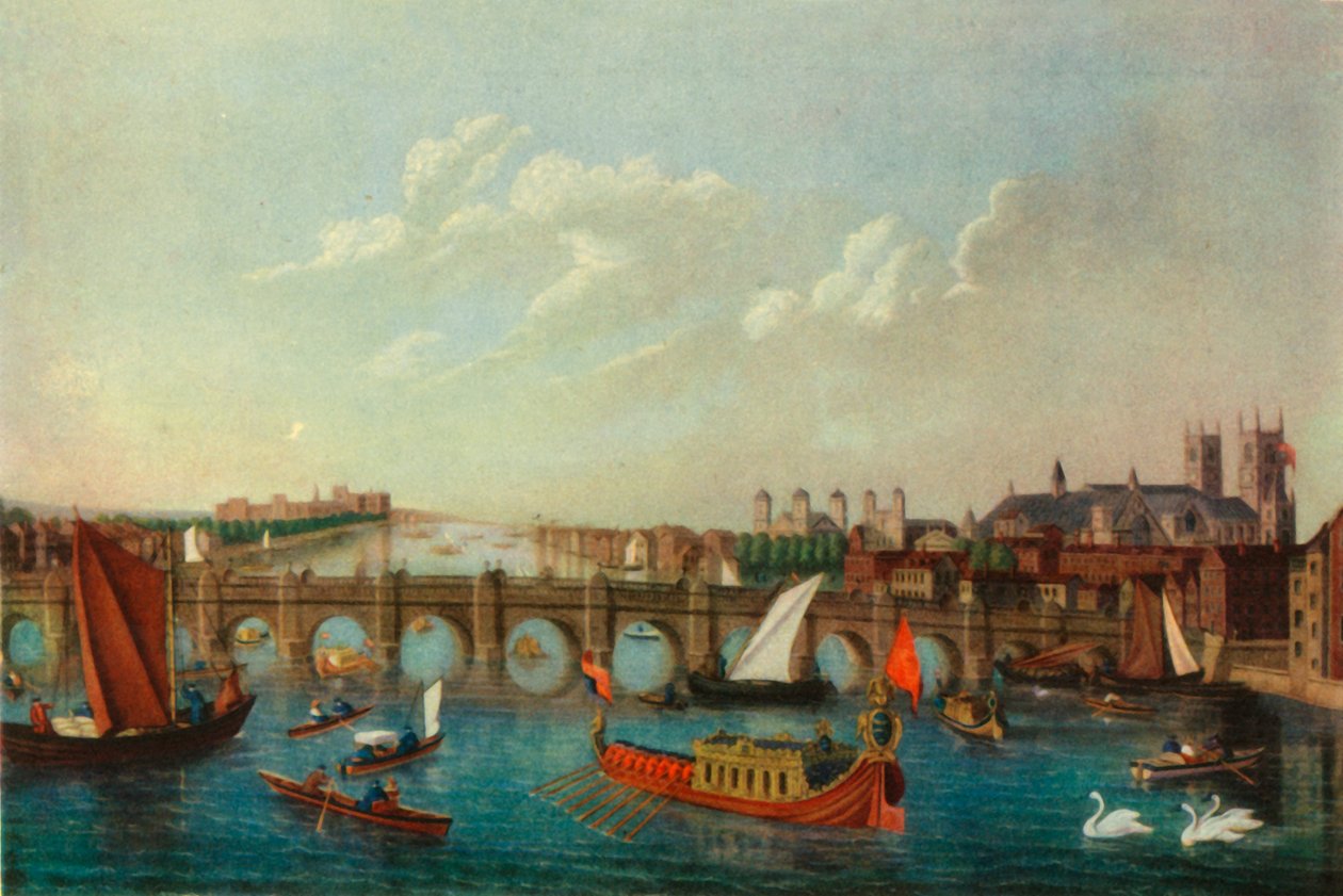 A Barca Real no Rio Tâmisa, Londres, c1751, 1947. de School of Samuel Scott