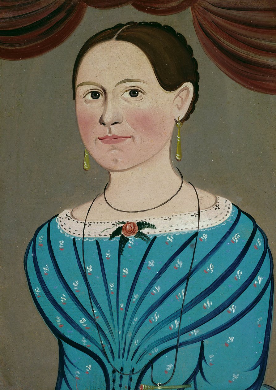 Mulher de vestido azul de School of William Matthew Prior