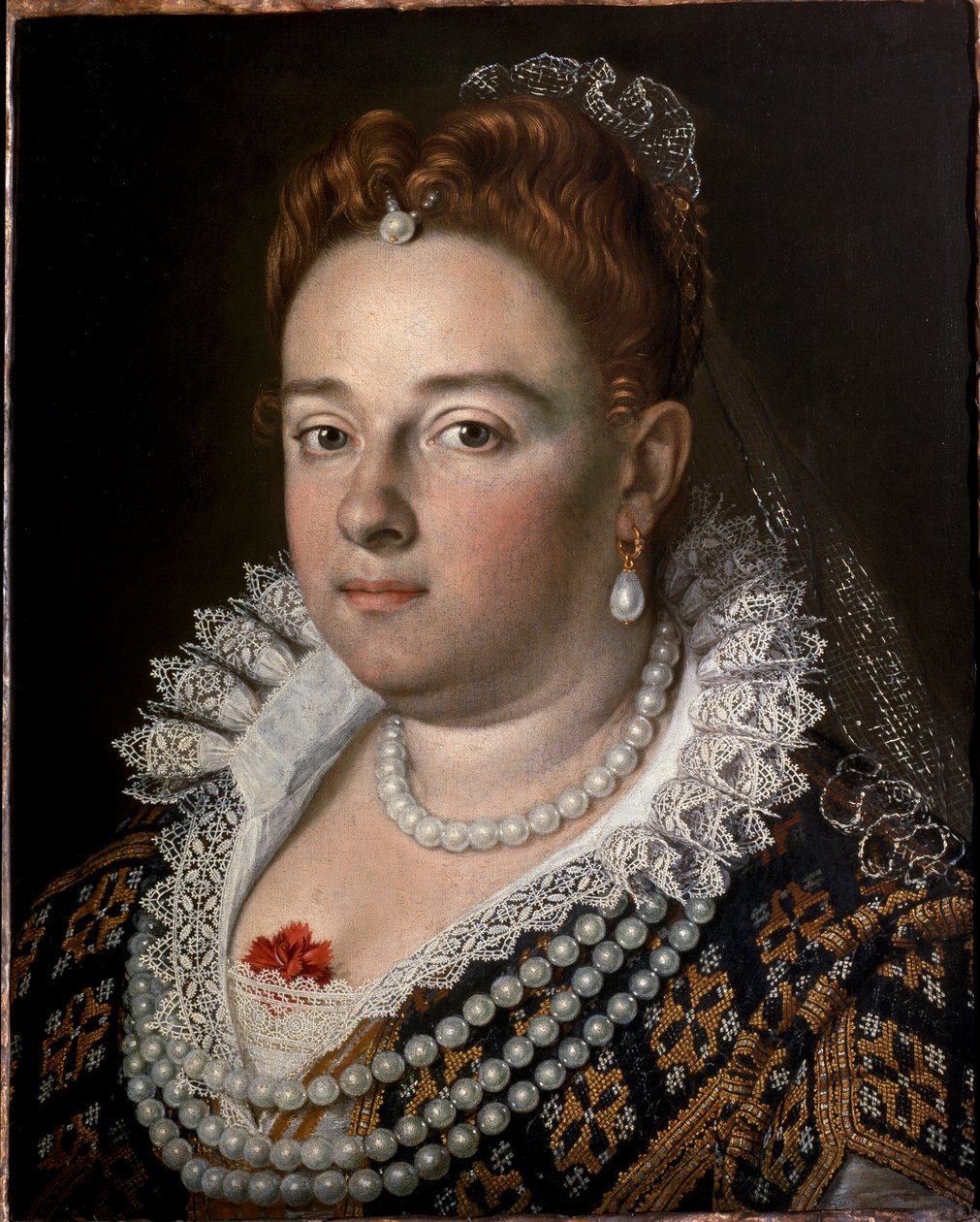Retrato de Bianca Capello, dama veneziana da Renascença. (Pintura de Scipione Pulzone
