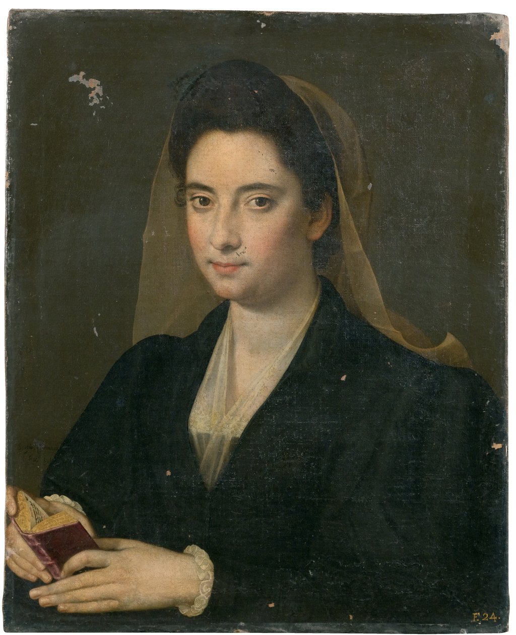 Retrato de uma senhora com um livro (&39;Lucrezia Cenci&39;) de Scipione Pulzone