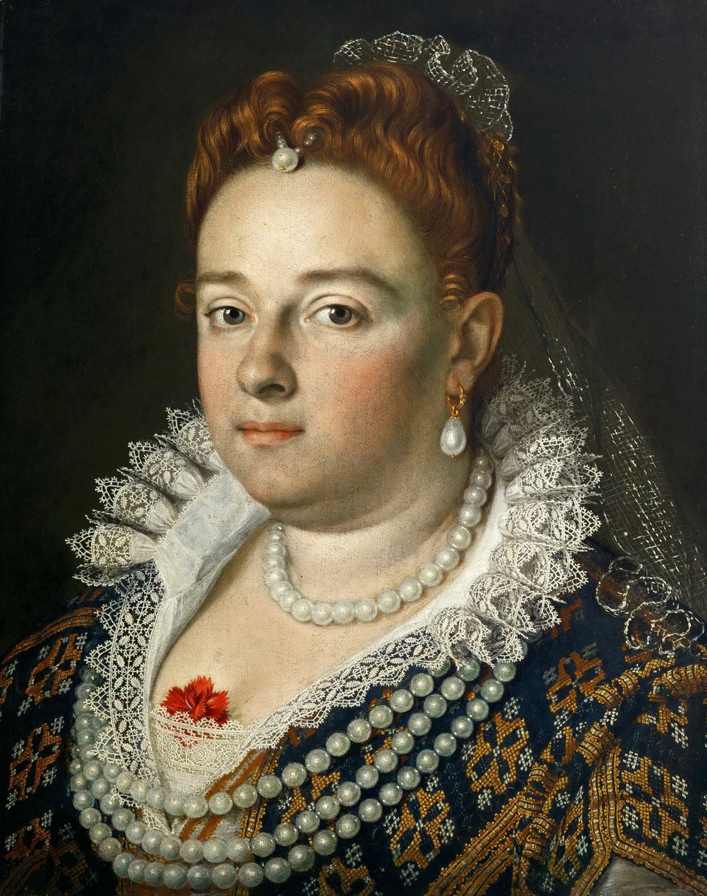 Retrato de Bianca Cappello 1548-1587, Grã-duquesa da Toscana, 1585-1586 de Scipione Pulzone