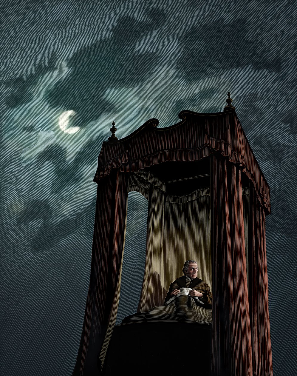 Um Conto de Natal, 2009 (scratchboard, colorido digitalmente) de Scott McKowen