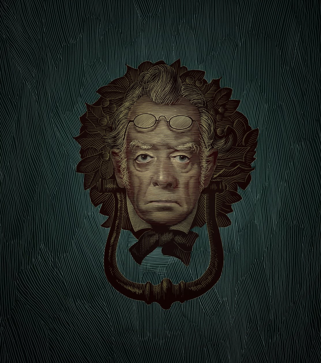 Jacob Marley, 2019 (scratchboard, colorido digitalmente) de Scott McKowen