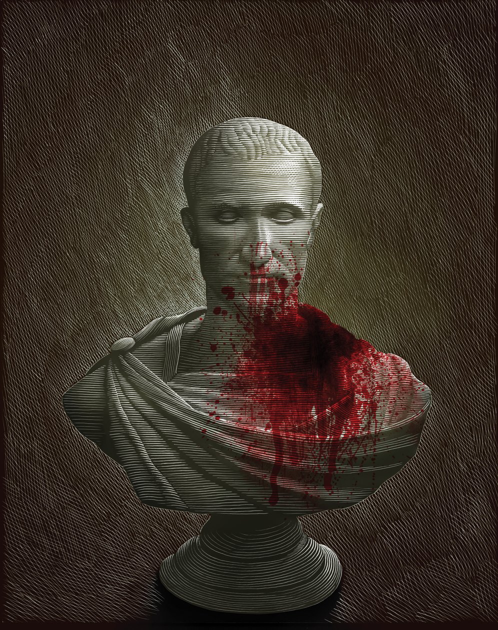 Júlio César, 2010 (scratchboard, colorido digitalmente) de Scott McKowen