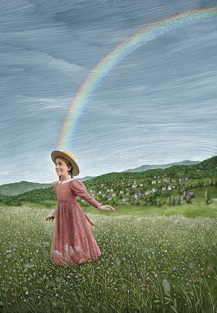 Pollyanna, 2011 (scratchboard, colorido digitalmente) de Scott McKowen
