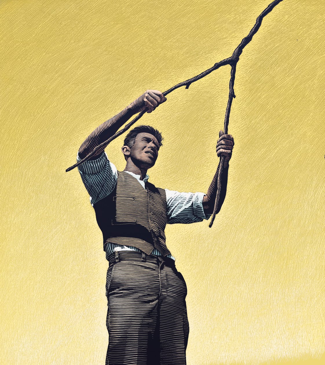 The Rainmaker, 2000 (scratchboard, colorido digitalmente) de Scott McKowen