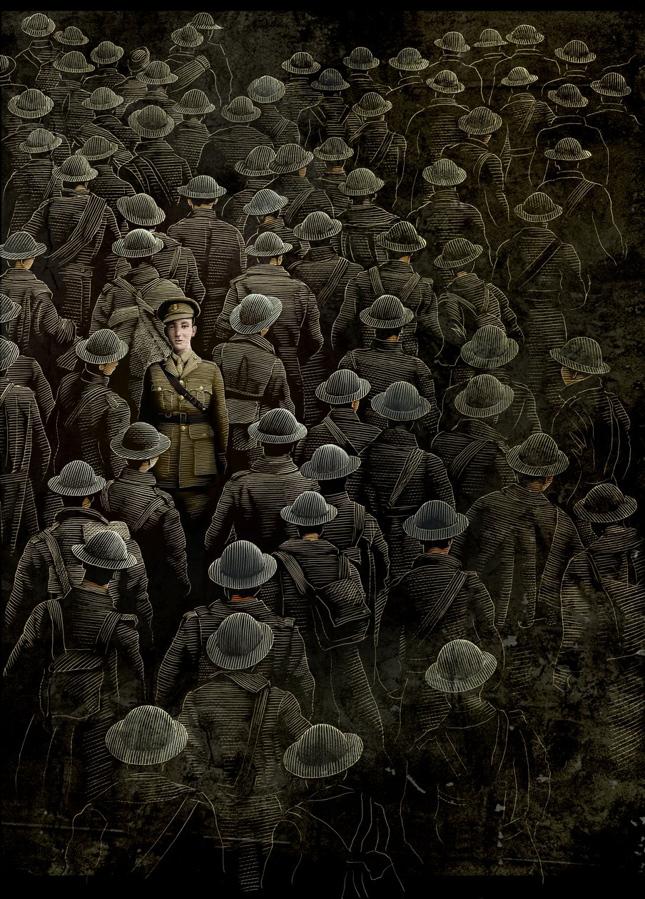 The Wars, 2018 (scratchboard, colorido digitalmente) de Scott McKowen
