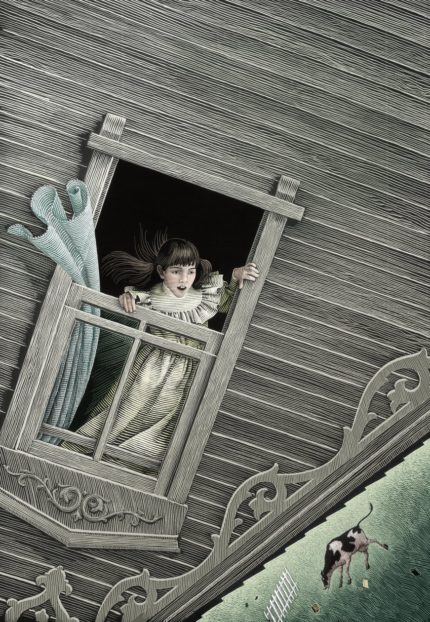 O Maravilhoso Feiticeiro de Oz, 2005 (scratchboard, colorido digitalmente) de Scott McKowen