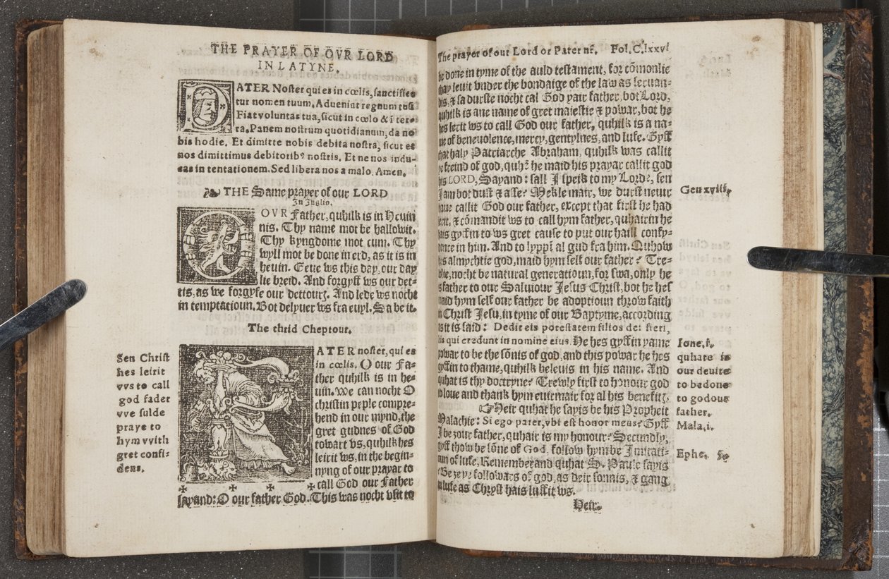 Fol 275 verso 276 recto, de O Catecismo, 1552 de Scottish School