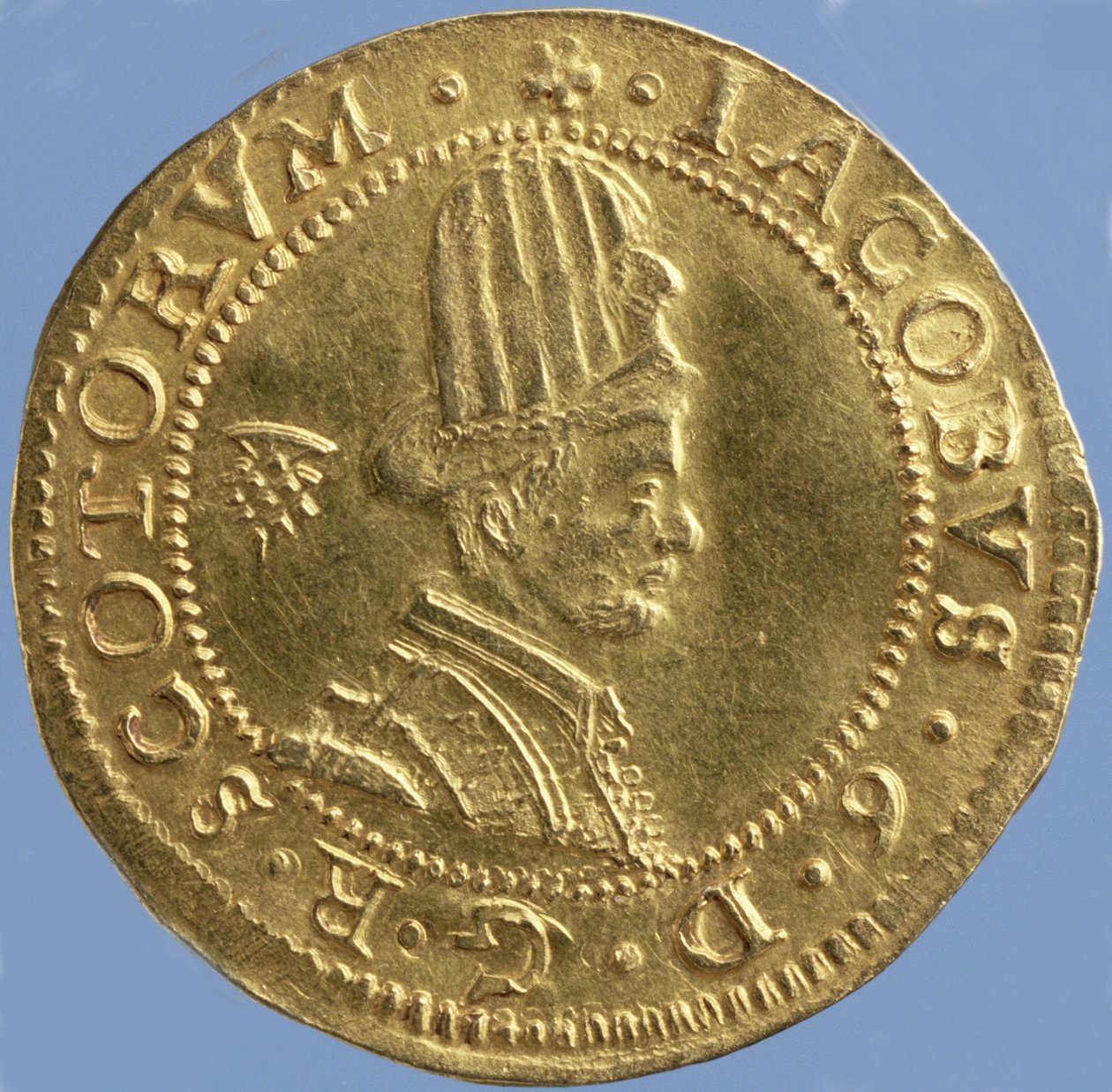 £ 4 escocês (hat-piece) de James VI, Edinburgh mint, 1591 (anverso) (ouro) (para reverso ver 244626) de Scottish School