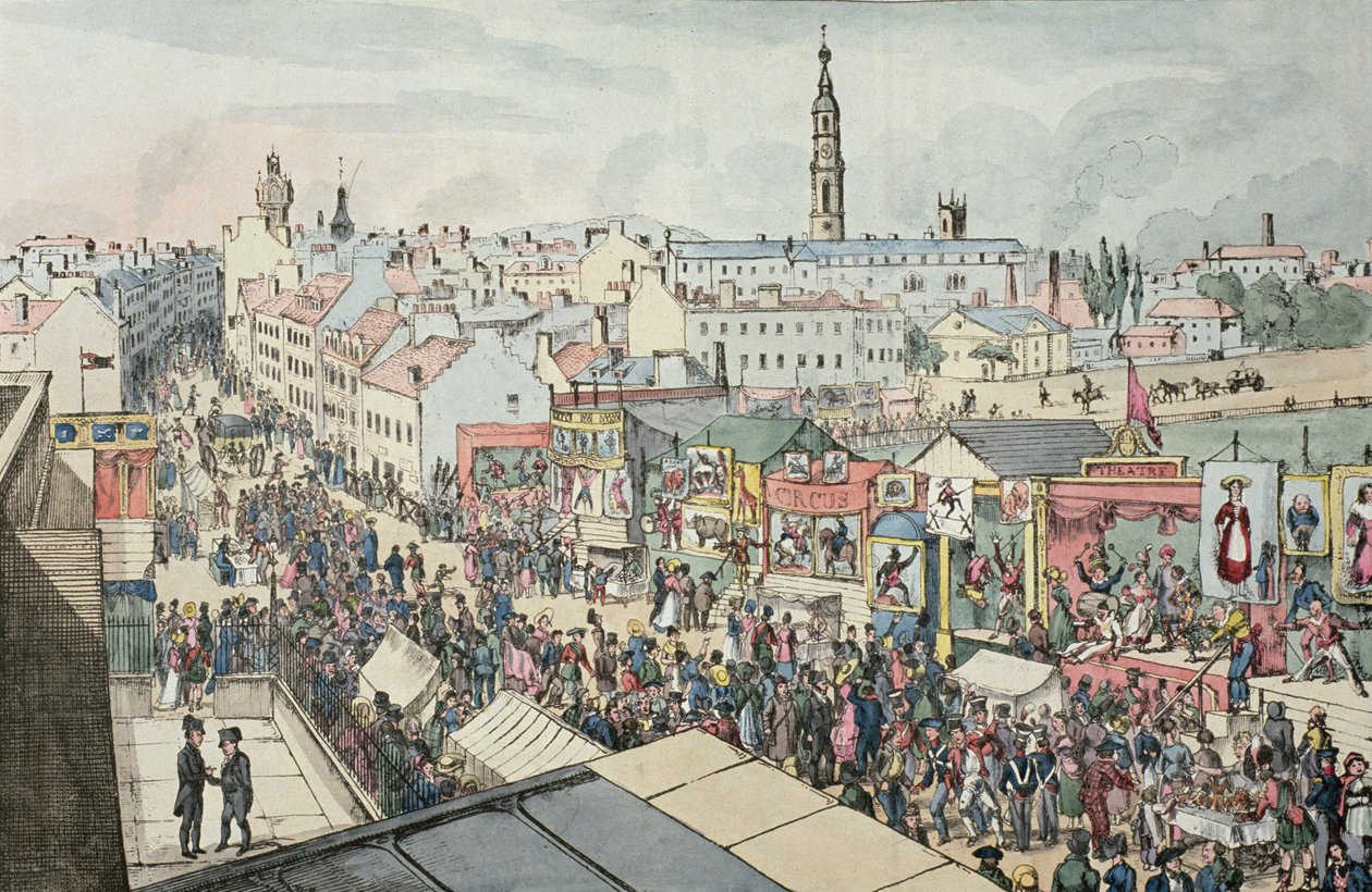 Desenho de Glasgow Fair, do Glasgow Looking Glass, 1825 de Scottish School