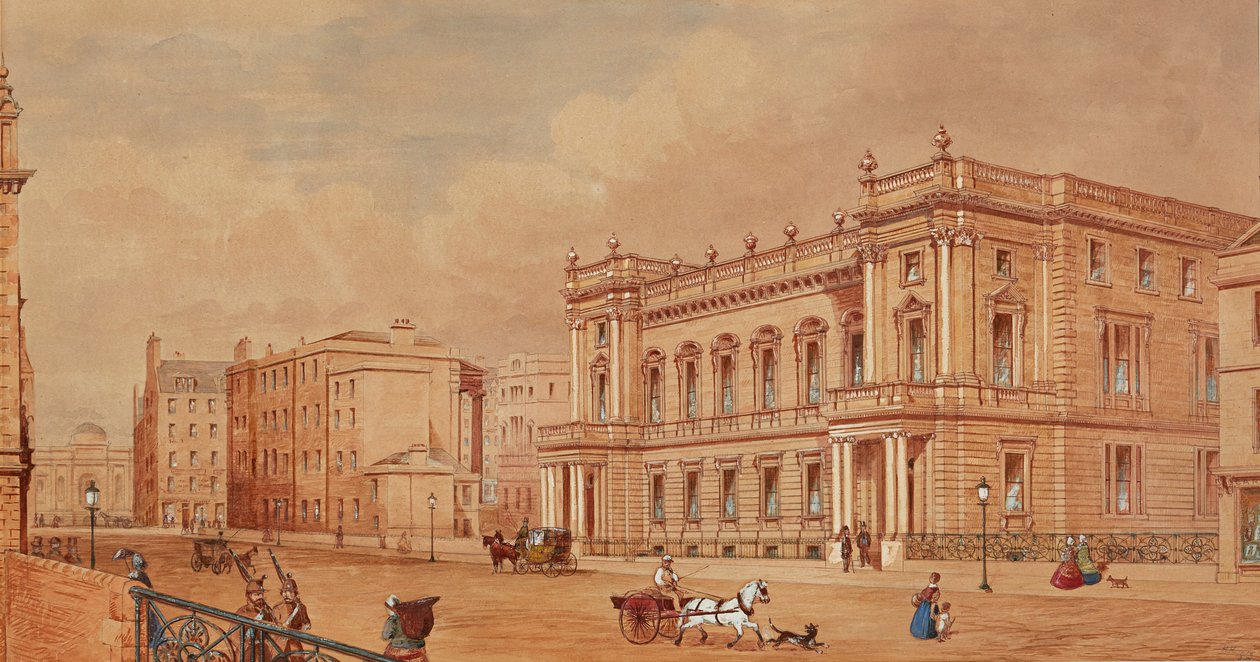Prospect of Edinburgh (lápis, caneta e tinta e aquarela) de Scottish School