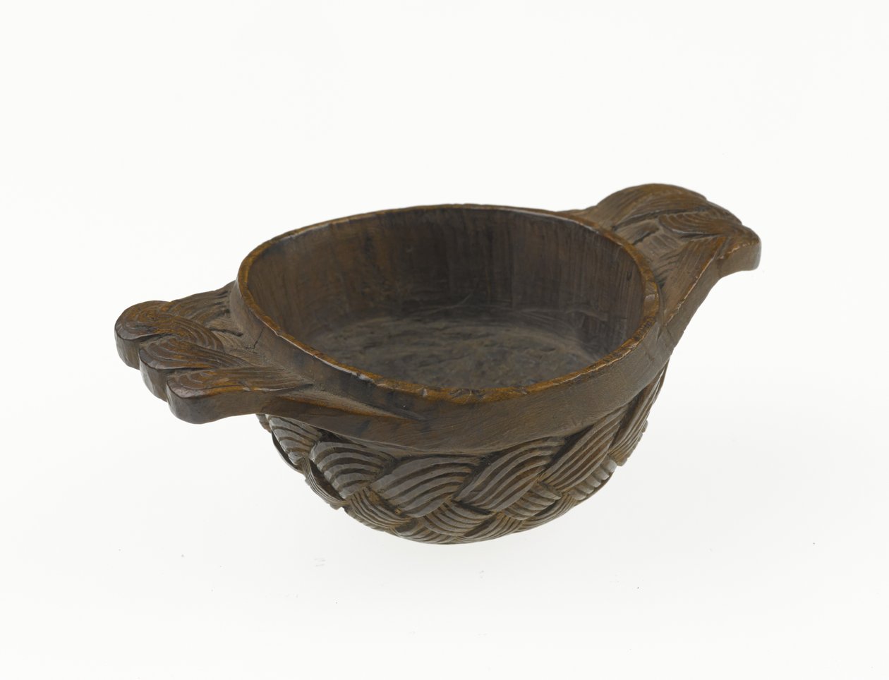 Quaich, tigela de duas abas, de madeira serrana ou recipiente para beber, c.1700 (madeira) de Scottish School