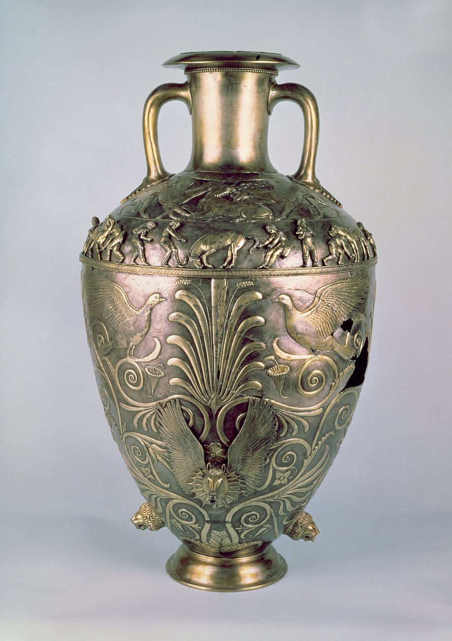 Ânfora, final do século IV aC (prata dourada) de Scythian