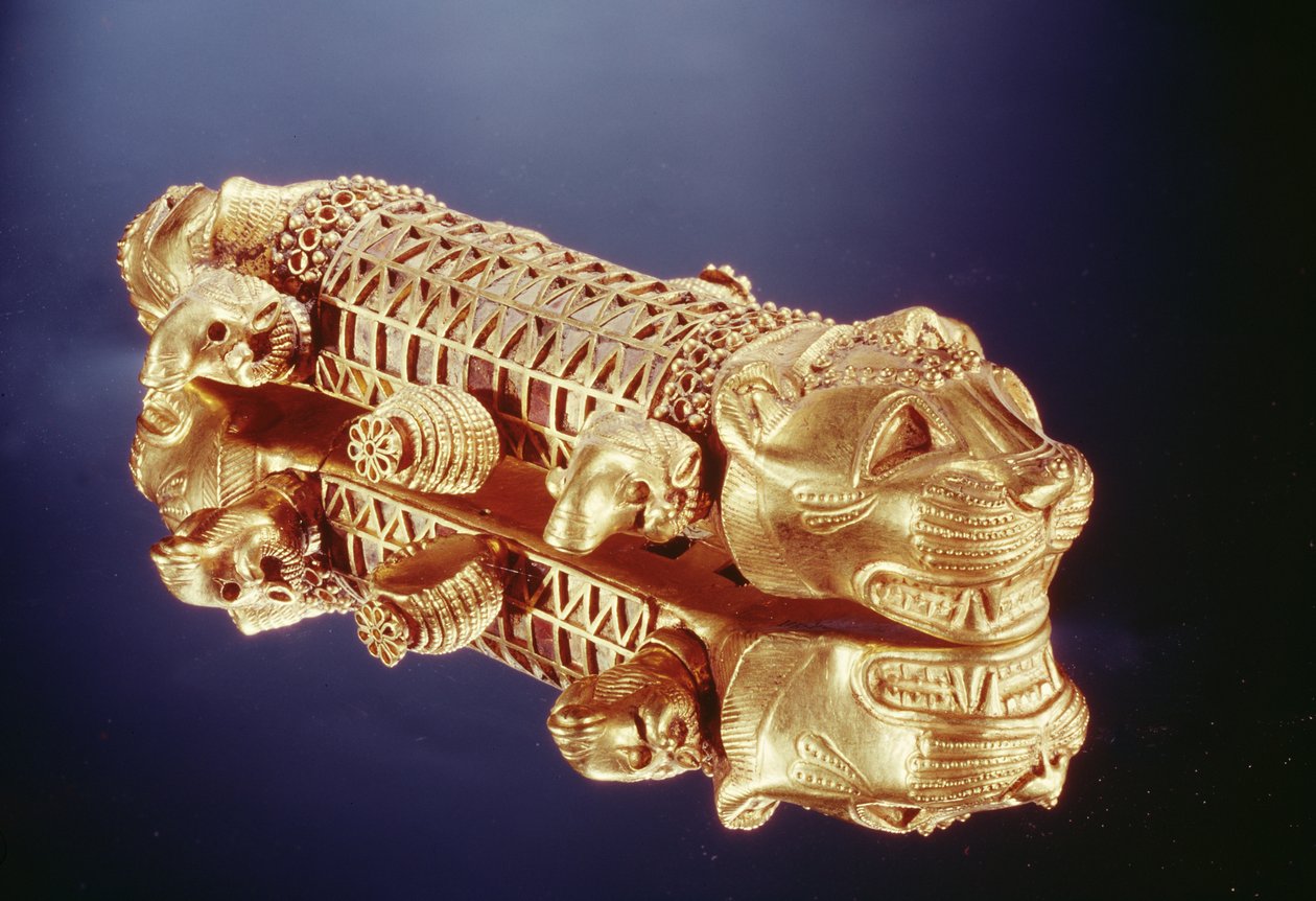 Braço do trono (ouro e âmbar) de Scythian
