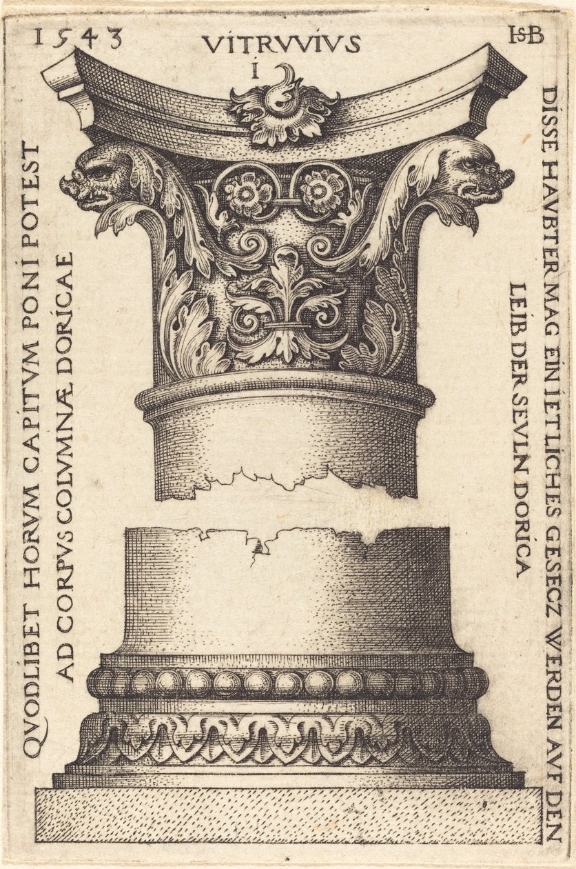 Capital e base de uma coluna de Sebald Beham
