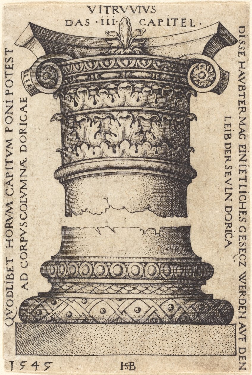 Capital e base de uma coluna de Sebald Beham