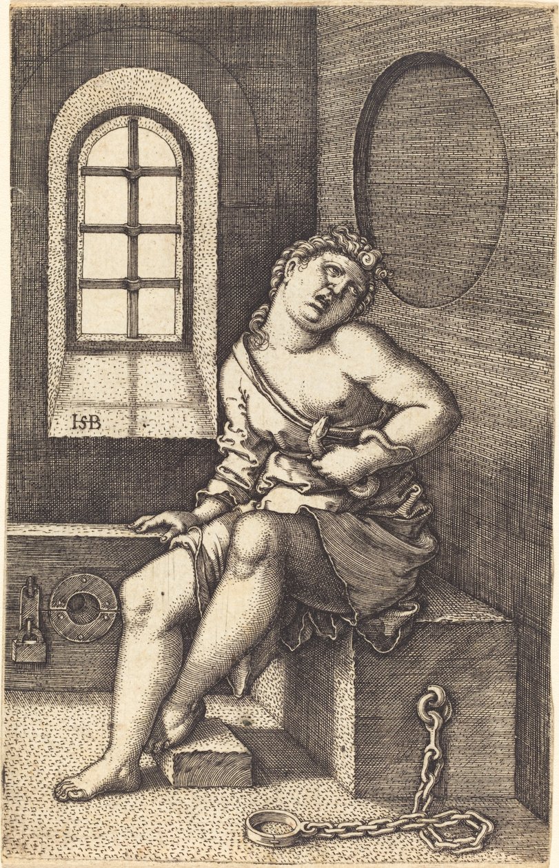 Cleópatra sentada de Sebald Beham