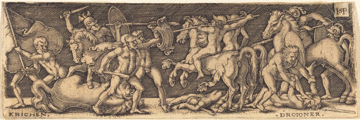 Combate de gregos e troianos de Sebald Beham
