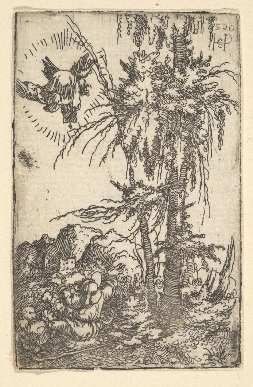 Joachim Recebendo a Promessa do Nascimento da Virgem, 1520. de Sebald Beham
