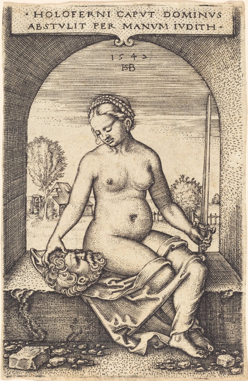 Judith sentada em uma janela de Sebald Beham