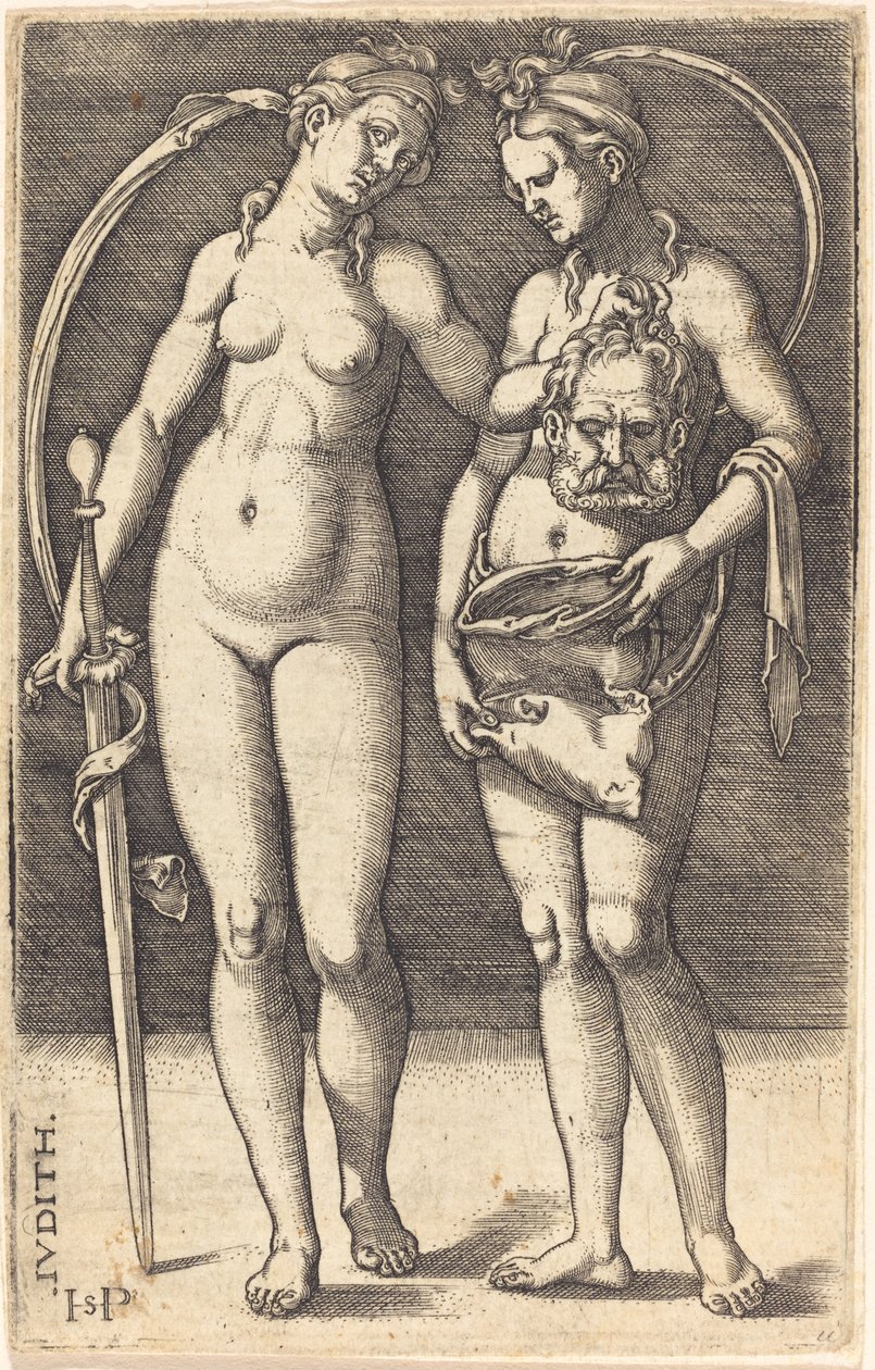 Judith e seu servo em pé de Sebald Beham