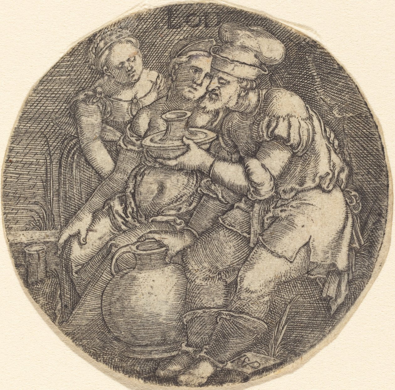 Ló e suas filhas de Sebald Beham