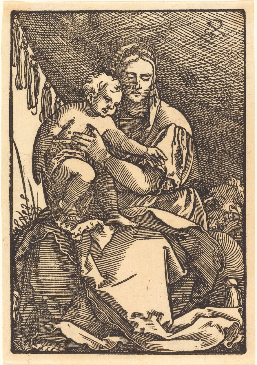Madonna e criança sob um dossel de Sebald Beham