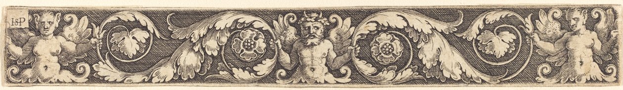 Ornamento com uma figura masculina e duas femininas de Sebald Beham