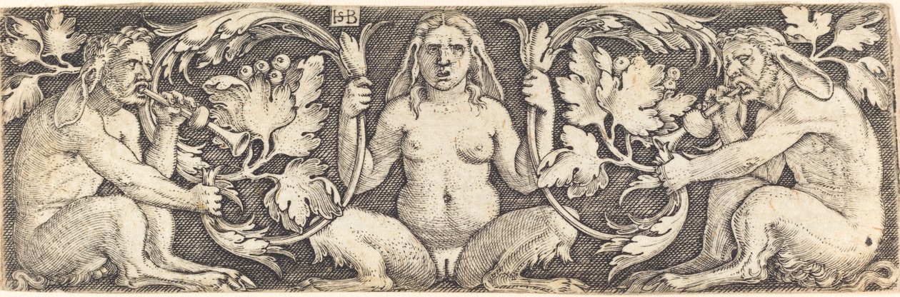 Ornamento com três sátiros de Sebald Beham