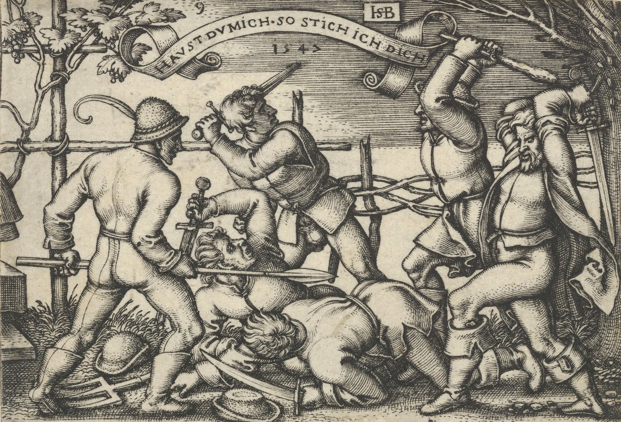 Brawl dos Camponeses, da Festa dos Camponeses ou os Doze Meses, 1547. de Sebald Beham