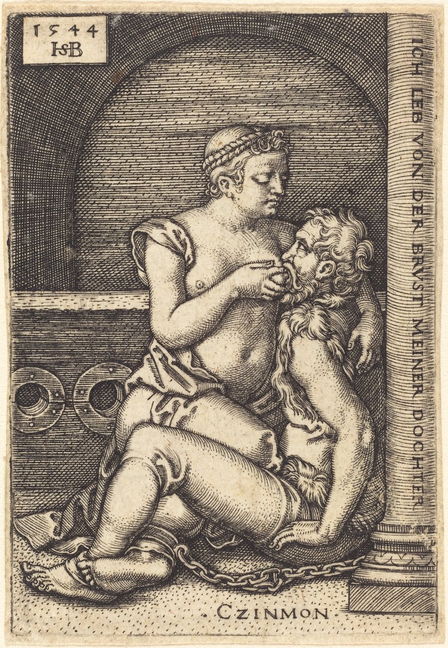 Simon e sua filha (Cimon e Pero) de Sebald Beham