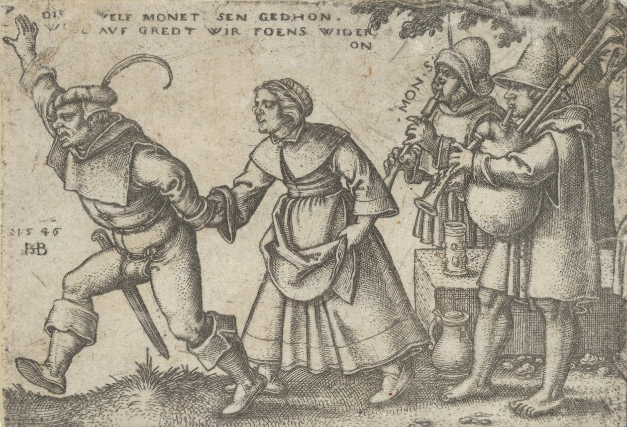 O Fim do Ano, da Festa dos Camponeses ou os Doze Meses, 1546. de Sebald Beham